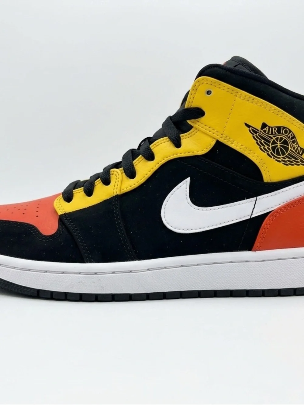 Jordan Men's High-Top Sneakers in Red, Black & Yellow